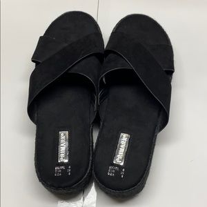 Primark black criss cross platform sandals